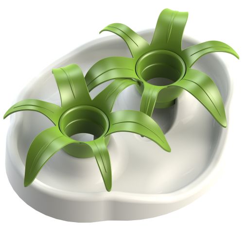 AIKIOU Thin Cat Feeder - White/Green